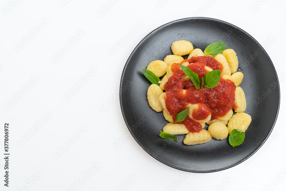 gnocchi in tomato sauce with cheese