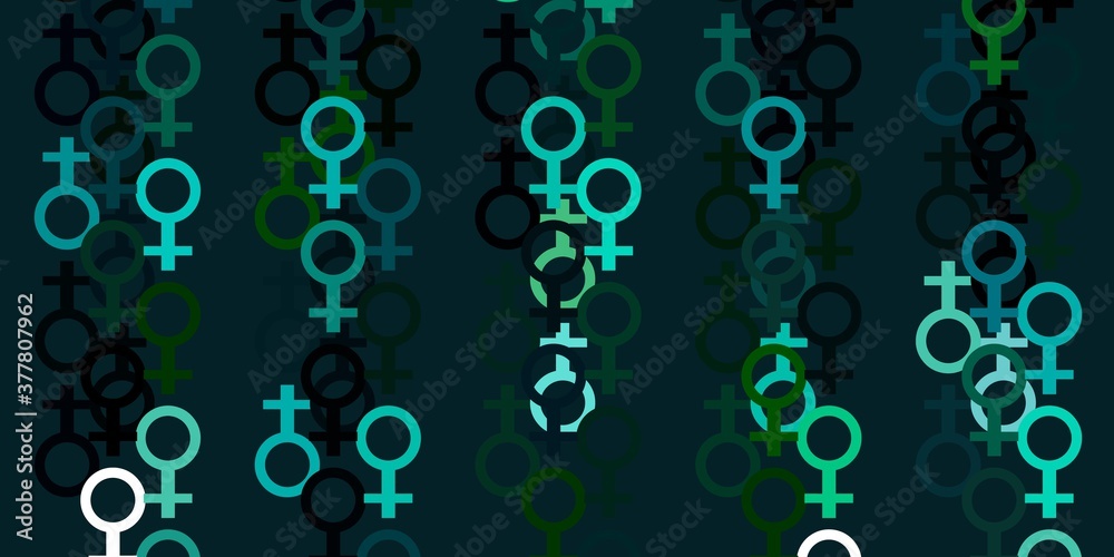 Light Blue, Green vector texture with women's rights symbols. Light Blue, Green vector texture with women's rights symbols.