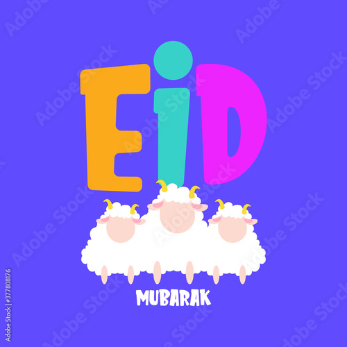 Eid Al-Adha muslim festival of sacrifice banner or card template, vector illustration. Religious islamic holy holiday poster. Eid al-Adha Banner.Design for template.