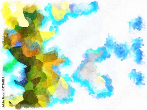 Illustration style background image Abstract patterns in various colors Watercolor painted pattern.