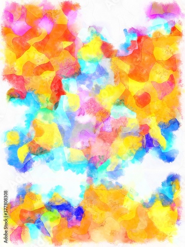 Illustration style background image Abstract patterns in various colors Watercolor painted pattern. © Kittipong