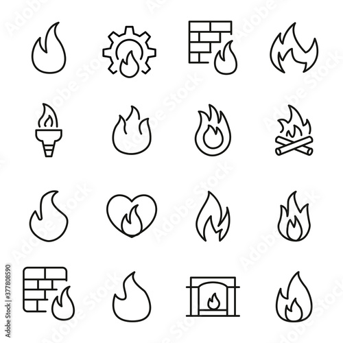 Icon set of fire.