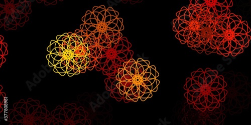 Dark Orange vector pattern with abstract shapes.