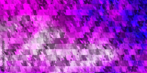 Light Purple vector template with lines  triangles.
