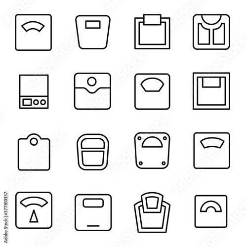 Premium set of scale line icons.