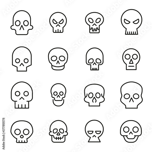 Simple collection of death related line icons.