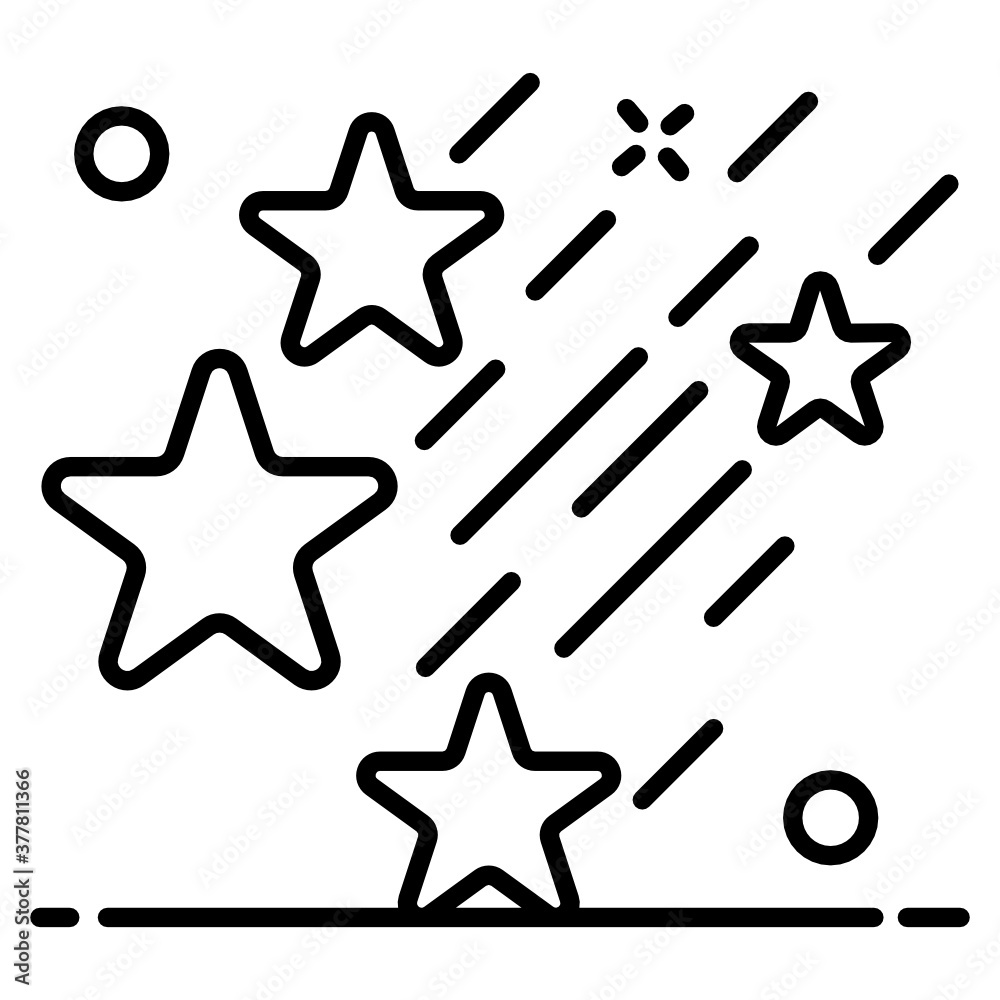 Falling stars icon design, vector of space stars
Falling stars icon design, vector of space stars