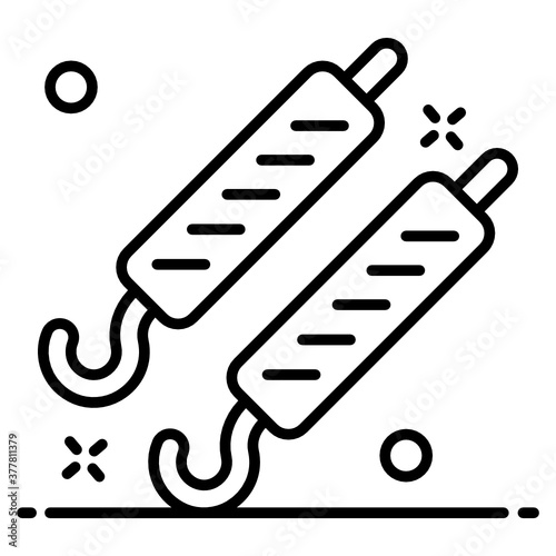 
Barbeque skewers icon design, grilled food 

