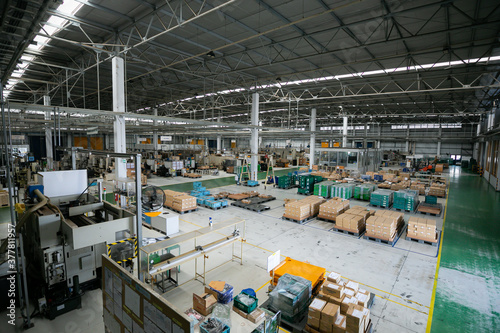 Factory material storage area, Warehouse for keep stock, Manufacturing line , Manufacturing for machining  area and  raw material storage. © jerd nakata