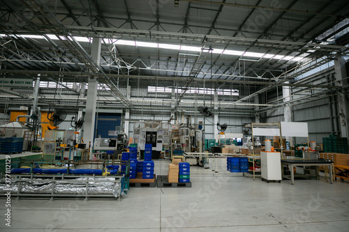 Factory material storage area, Warehouse for keep stock, Manufacturing line , Manufacturing for machining  area and  raw material storage.