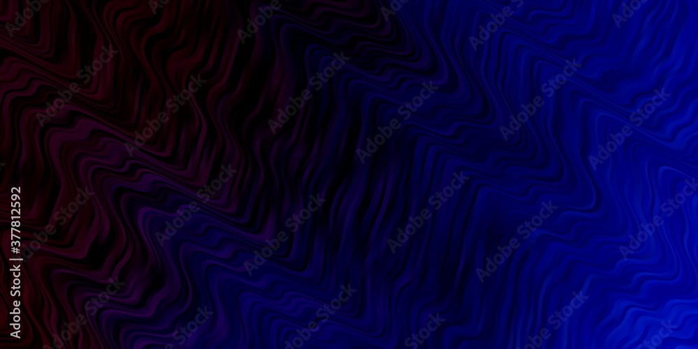 Dark Blue, Red vector pattern with wry lines. Illustration in abstract style with gradient curved.  Pattern for busines booklets, leaflets