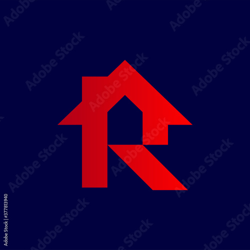letter R and home for real estate logo design  © ARTERNOON
