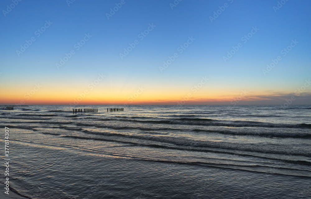 Beautiful summer sunset over Baltic sea. Beautiful summer sunset over Baltic sea.