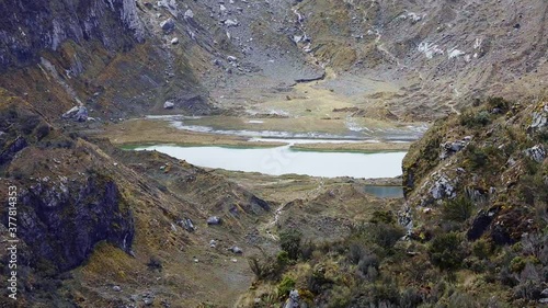 Huge epic lake on Mount Carstensz area, the wonderful Sudirman mountain range, Papua Indonesia photo