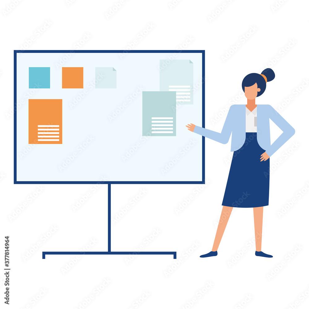 businesswoman cartoon with board vector design businesswoman cartoon with board vector design