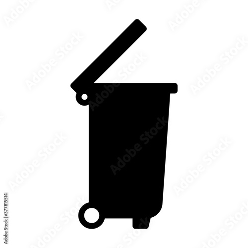 Wheel trash bin icon