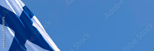 3D rendering of the national flag of Finland waving in the wind