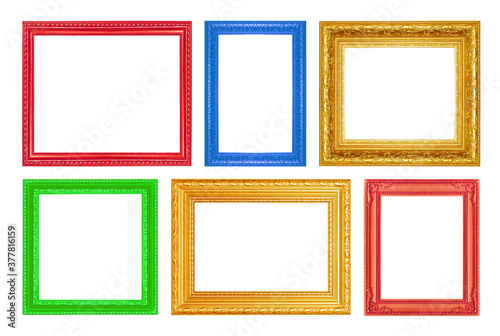 Colorful frames on the white background