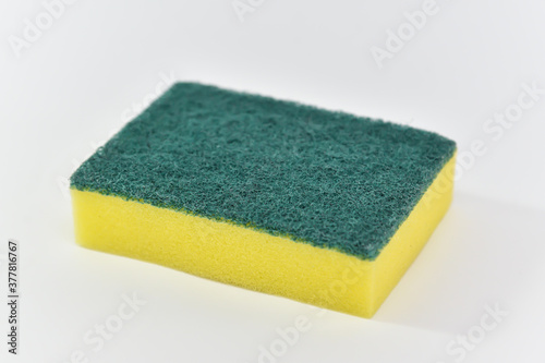 Sponge for washing kitchen utensils On a white background