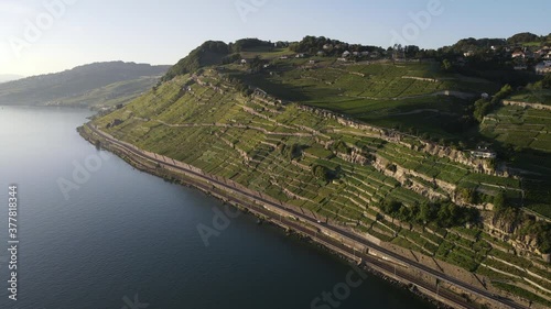 Flying above the Lavaux, Switzerland.