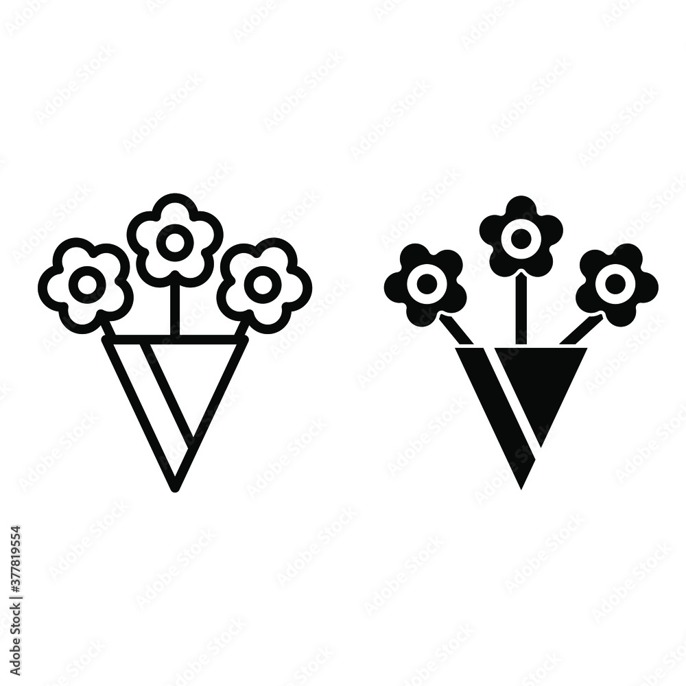 Bouquet of flowers icon vector set. beautiful illustration sign collection. herbarium symbol. Bouquet of flowers icon vector set. beautiful illustration sign collection. herbarium symbol.