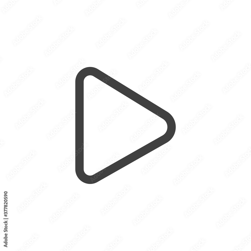 Play button line icon. linear style sign for mobile concept and web design. UI play outline vector icon. Symbol, logo illustration. Vector graphics Play button line icon. linear style sign for mobile concept and web design. UI play outline vector icon. Symbol, logo illustration. Vector graphics