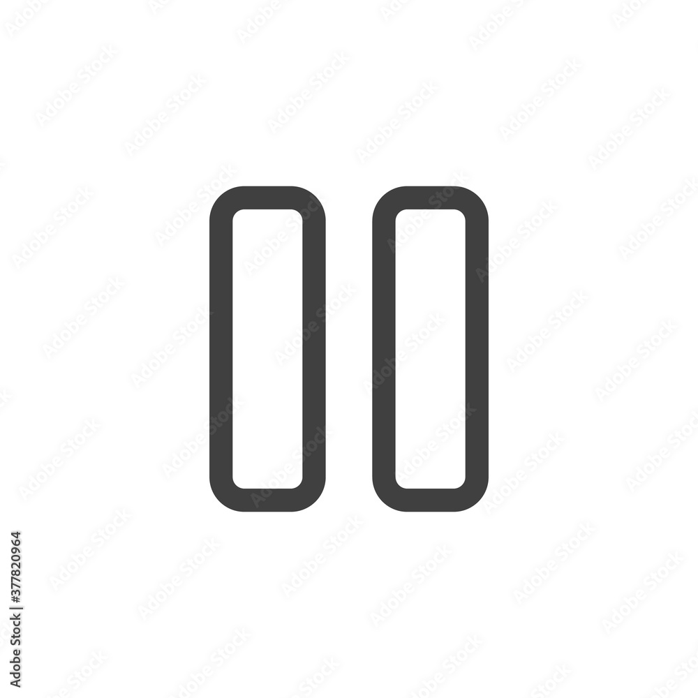 Pause button line icon. linear style sign for mobile concept and web design. UI pause outline vector icon. Symbol, logo illustration. Vector graphics Pause button line icon. linear style sign for mobile concept and web design. UI pause outline vector icon. Symbol, logo illustration. Vector graphics