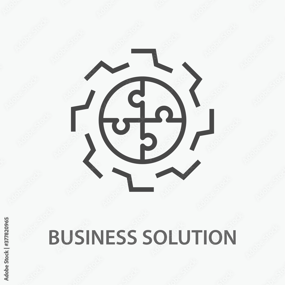 Business solution line icon on white background.