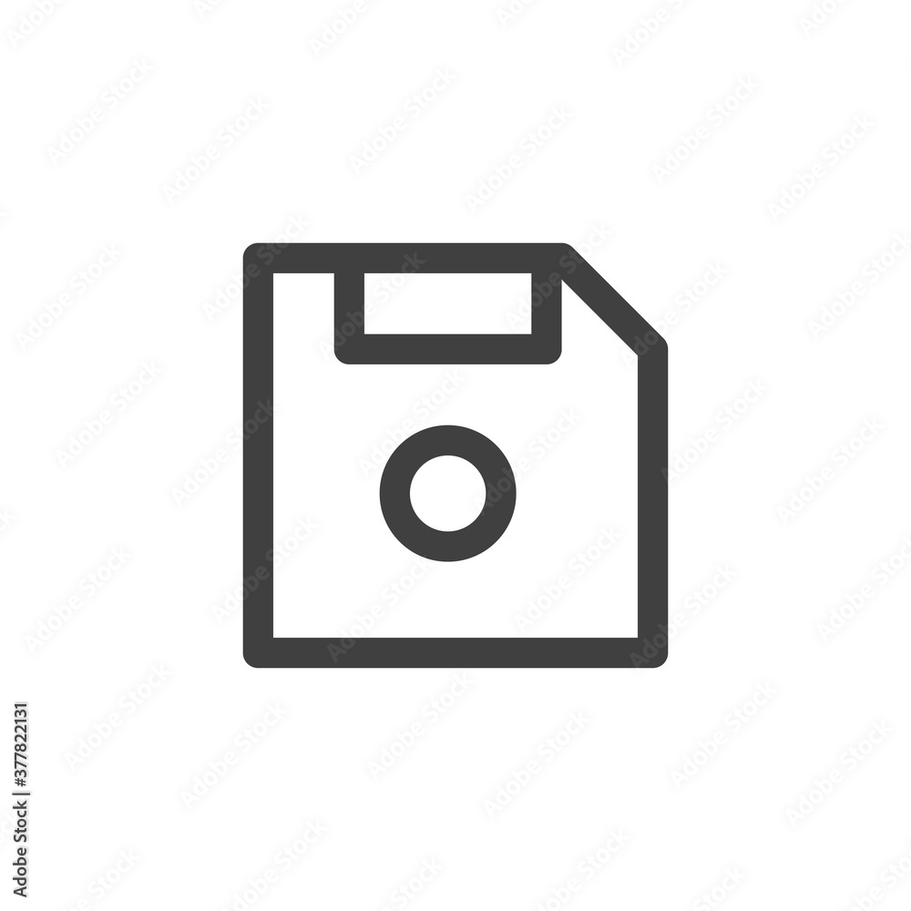 Data storage line icon. linear style sign for mobile concept and web design. Floppy disk outline vector icon. Symbol, logo illustration. Vector graphics