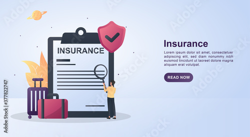 Illustration concept of insurance with the symbol of security.