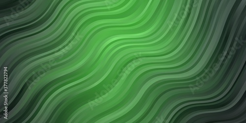Dark Green vector backdrop with bent lines. Abstract gradient illustration with wry lines. Smart design for your promotions.