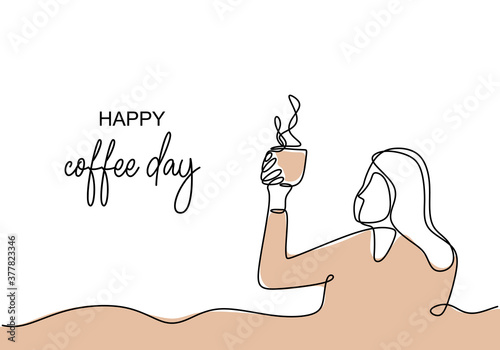 Woman with a cup of coffee ...