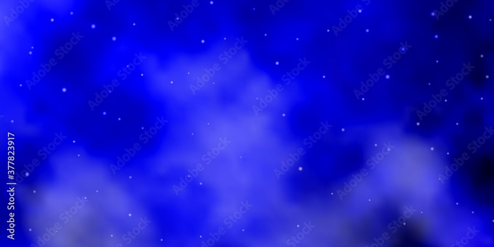 Dark BLUE vector background with small and big stars. Blur decorative design in simple style with stars. Pattern for websites, landing pages.