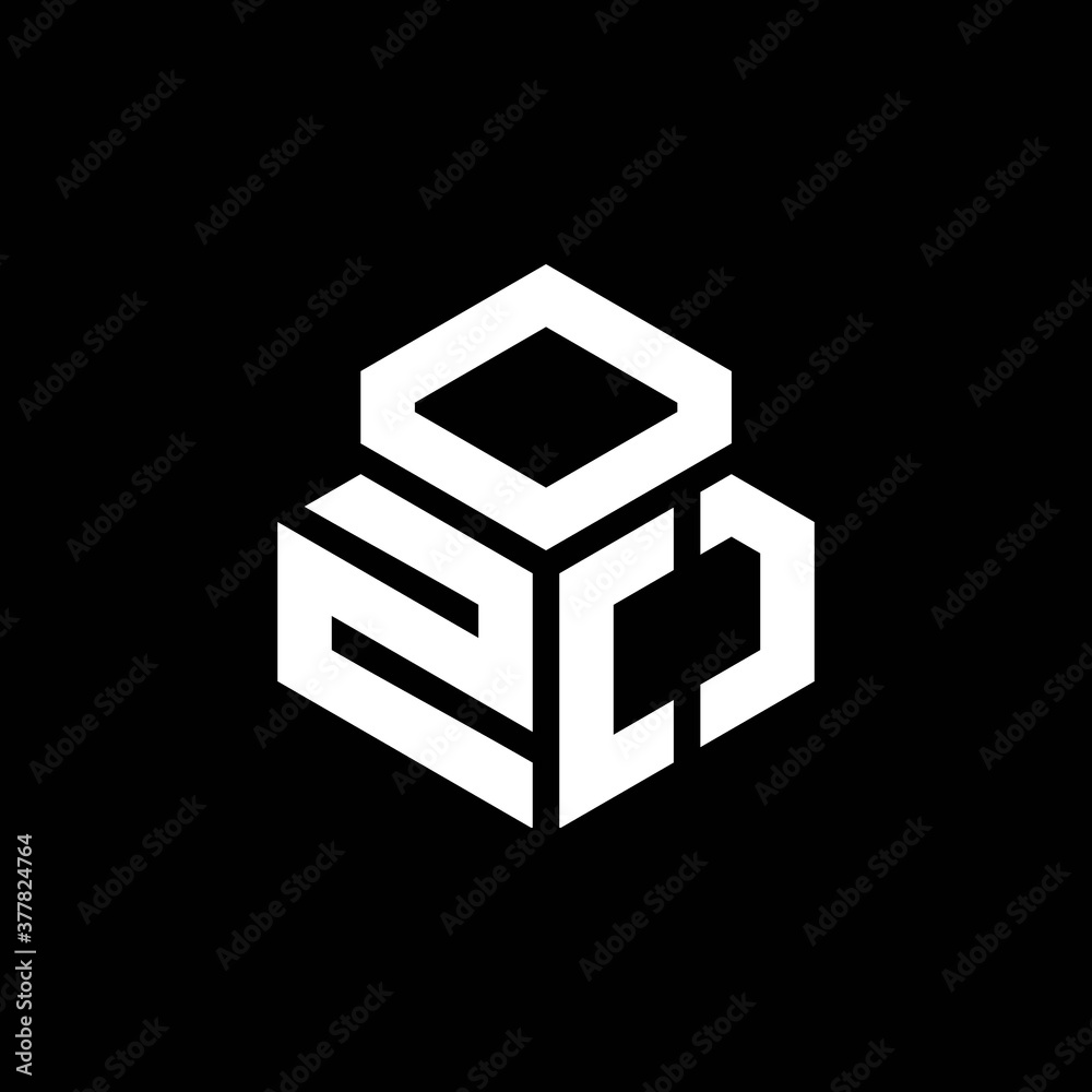 ZO monogram logo with 3 cube style design template - obrazy, fototapety, plakaty 