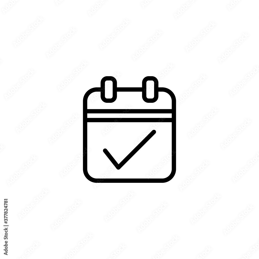 Schedule Icon in black line style icon, style isolated on white background Schedule Icon in black line style icon, style isolated on white background