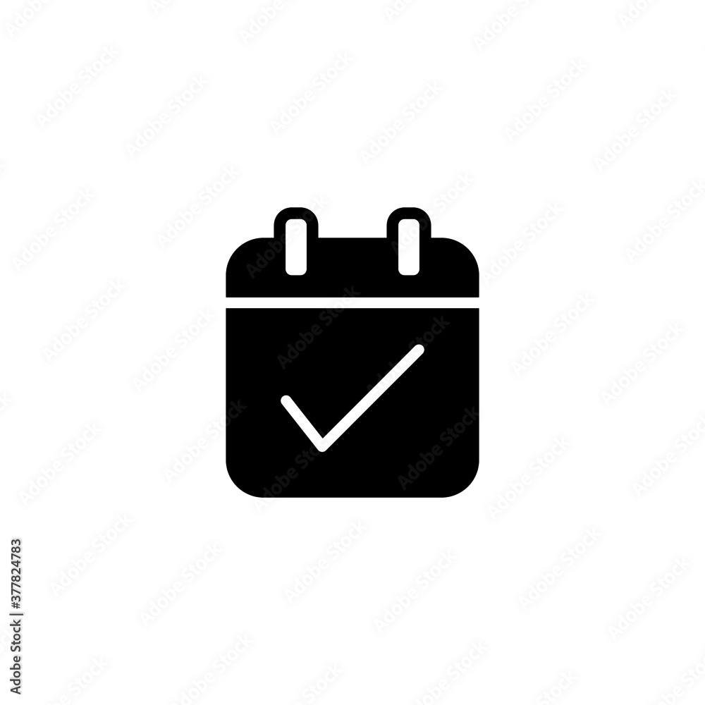 Schedule Icon in black flat glyph, filled style isolated on white background Schedule Icon in black flat glyph, filled style isolated on white background
