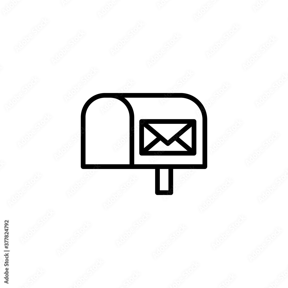 Mailbox Icon  in black line style icon, style isolated on white background