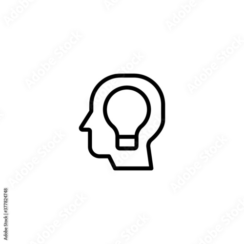 Knowledge Icon  in black line style icon, style isolated on white background