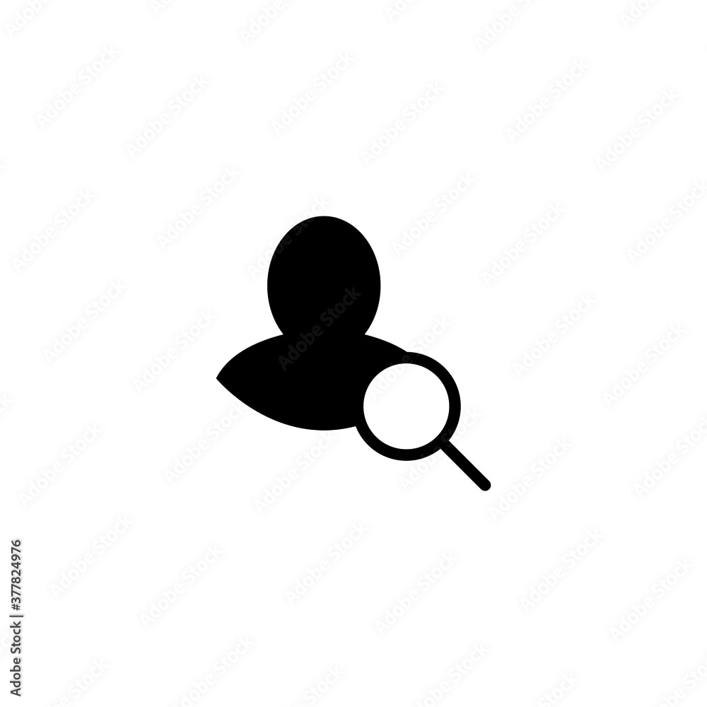 Recruitment Icon in black flat glyph, filled style isolated on white background