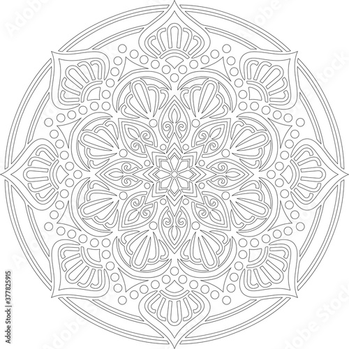 Figure mandala for coloring doodles sketch
