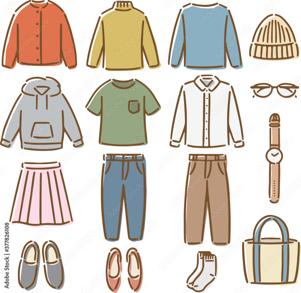 洋服 ファッション イラスト セット 洋服 ファッション イラスト セット