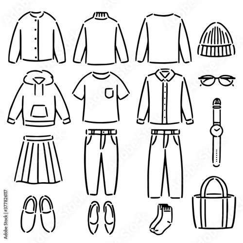 洋服 ファッション イラスト セット