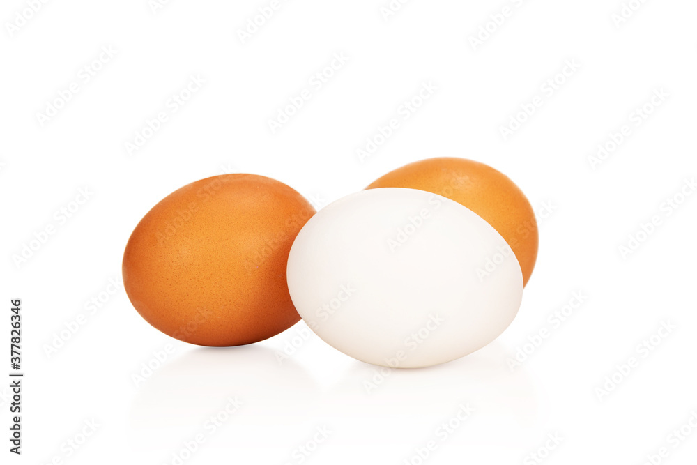 Three eggs on white Three eggs on white