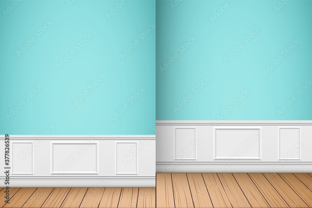 Fototapeta premium Interior of luxury apartments with two rooms. Modern concept of cozy home. Vector Illustration.