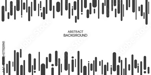 Abstract background, poster, banner of chaotic vertical lines, rounded stripes. Geometric composition. Applicable for covers, placards, posters, banner designs. Monochrome vector illustration.