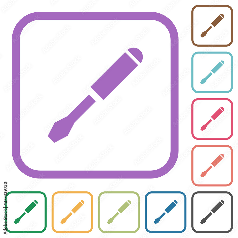 Single screwdriver simple icons
