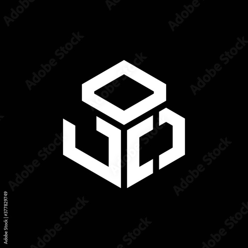 JO monogram logo with 3 cube style design template