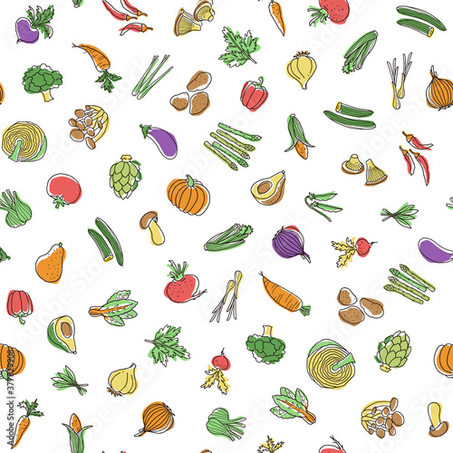 Collection of illustrations of interesting vegetables