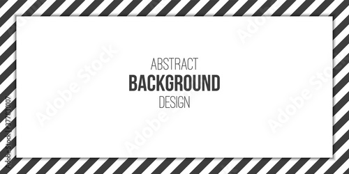 Abstract striped background, poster, banner. Striped frame, black and white stripes with place for your text. Trendy design. Vector monochrome illustration in flat style.