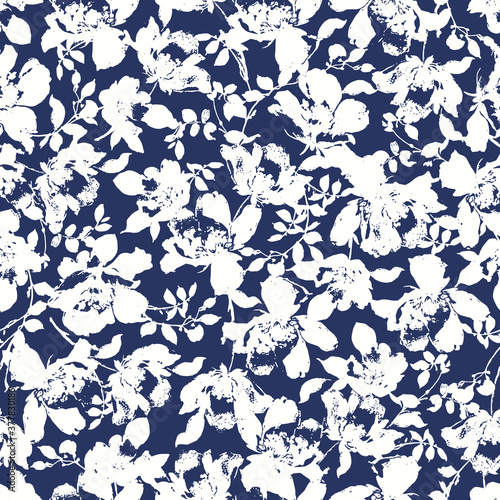 Seamless pattern of a blurred flower,